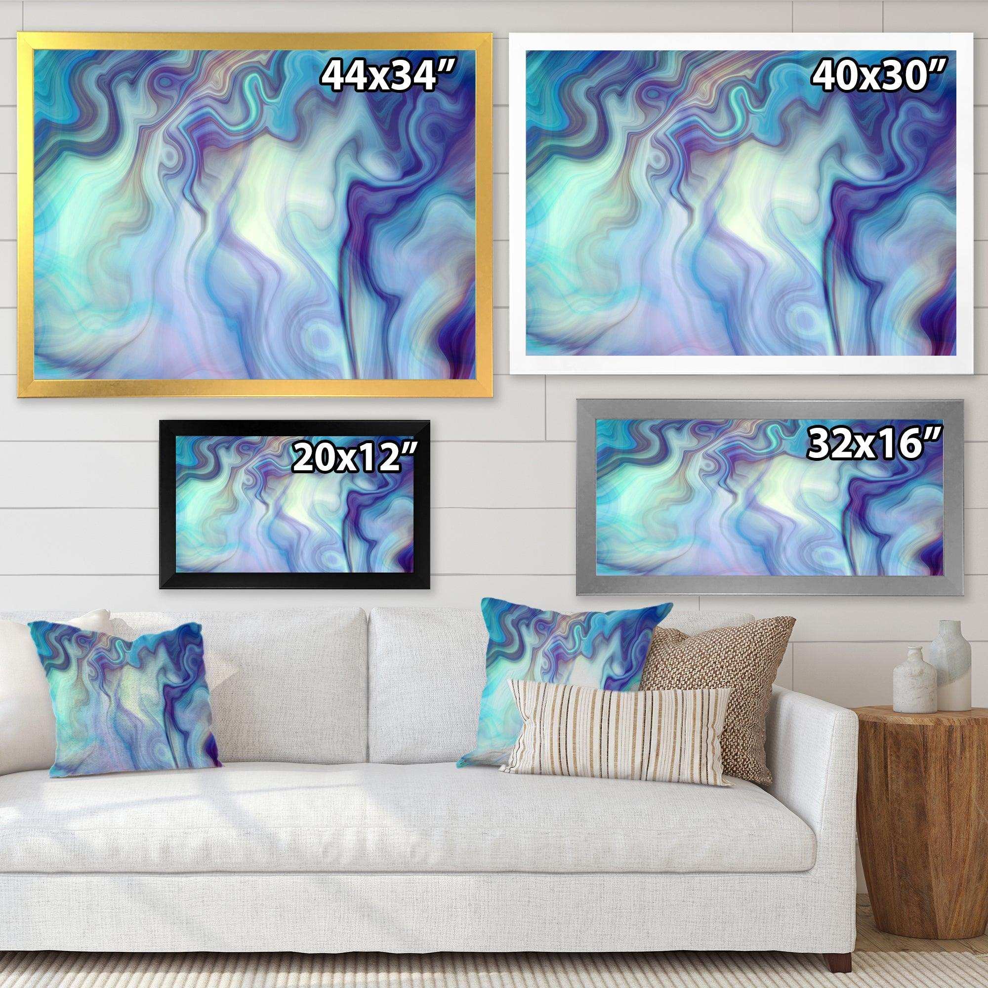 Marbled Colours in Shades of Turquoise and Purple