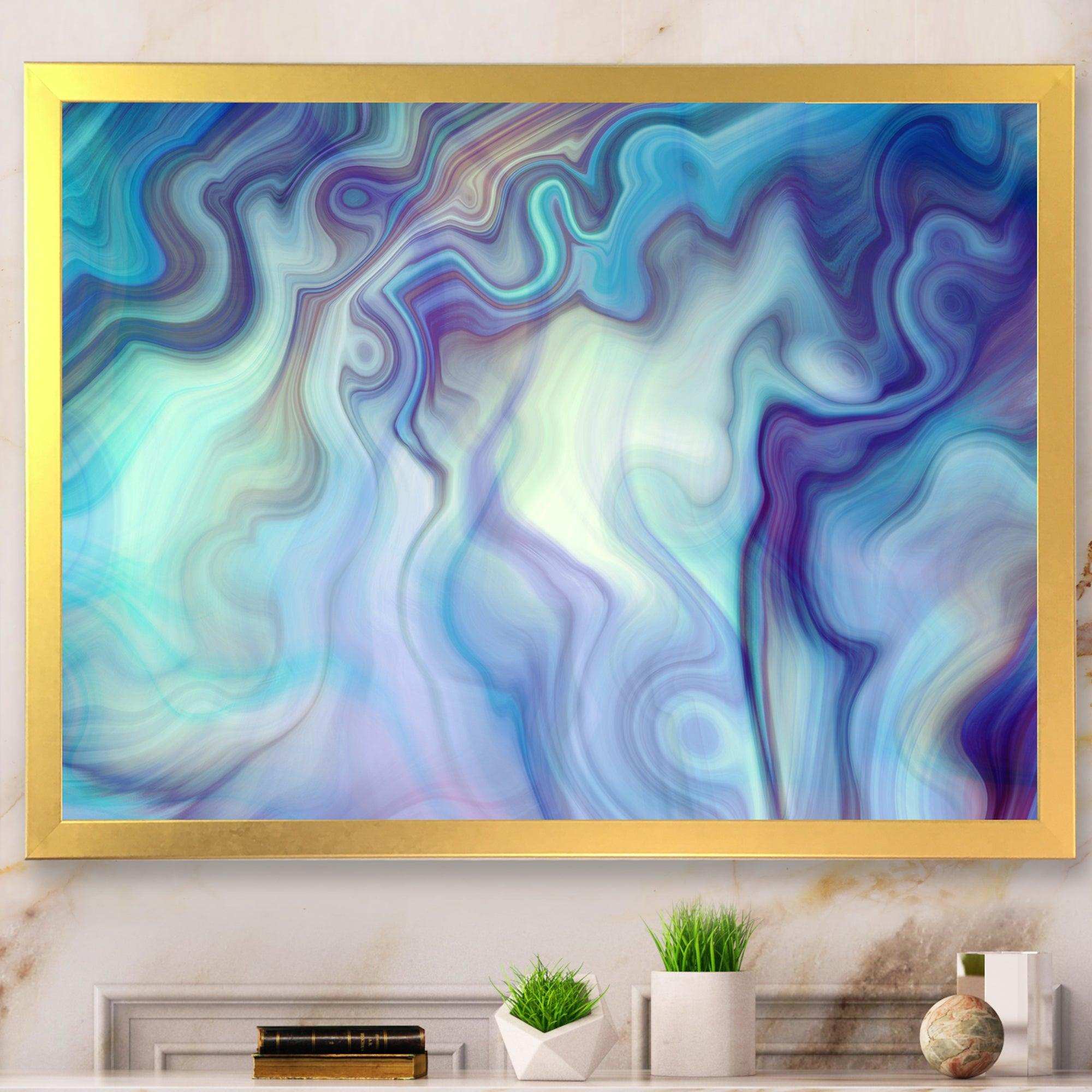 Marbled Colours in Shades of Turquoise and Purple