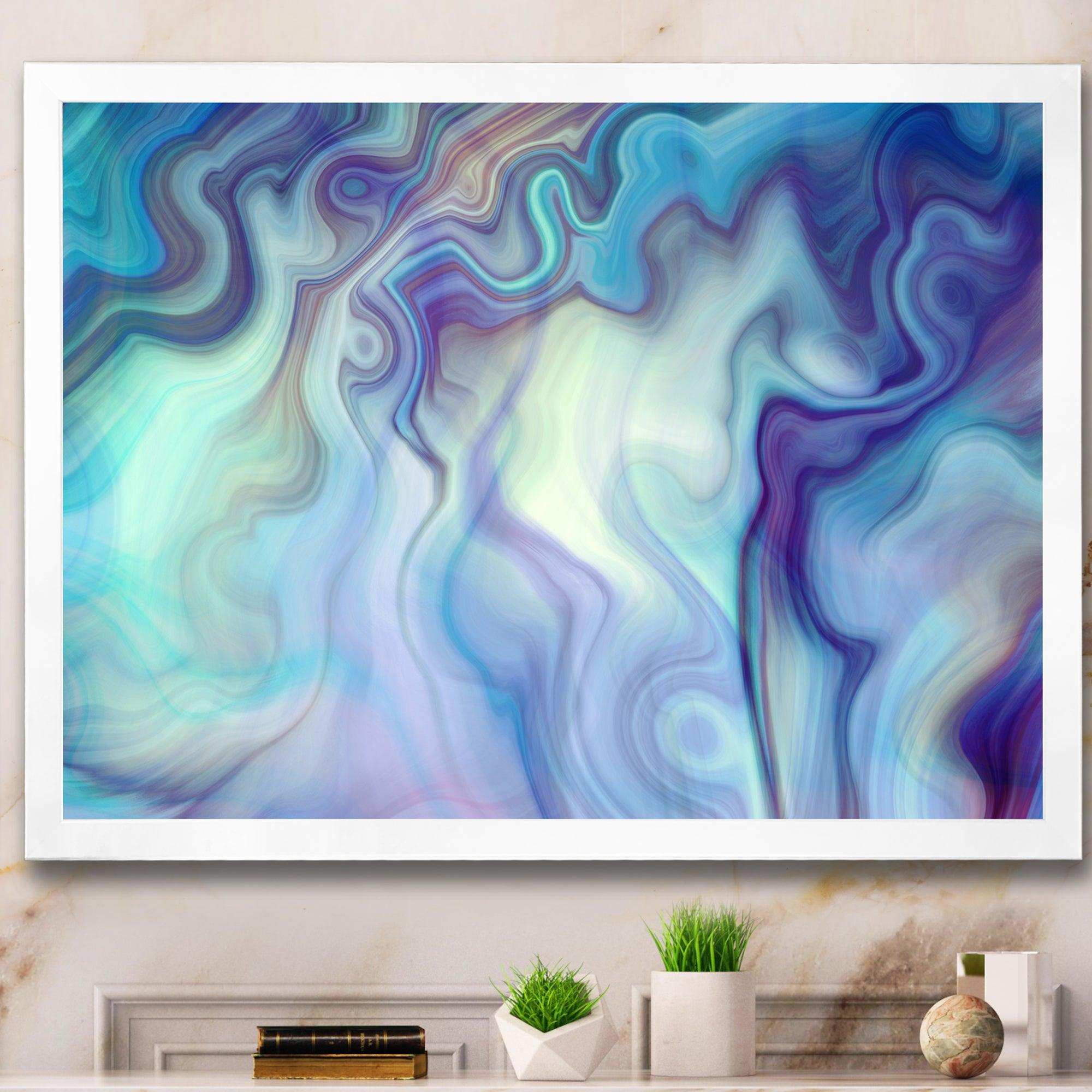 Marbled Colours in Shades of Turquoise and Purple