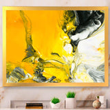 White and Yellow Marbled Acrylic with a cloud of Black