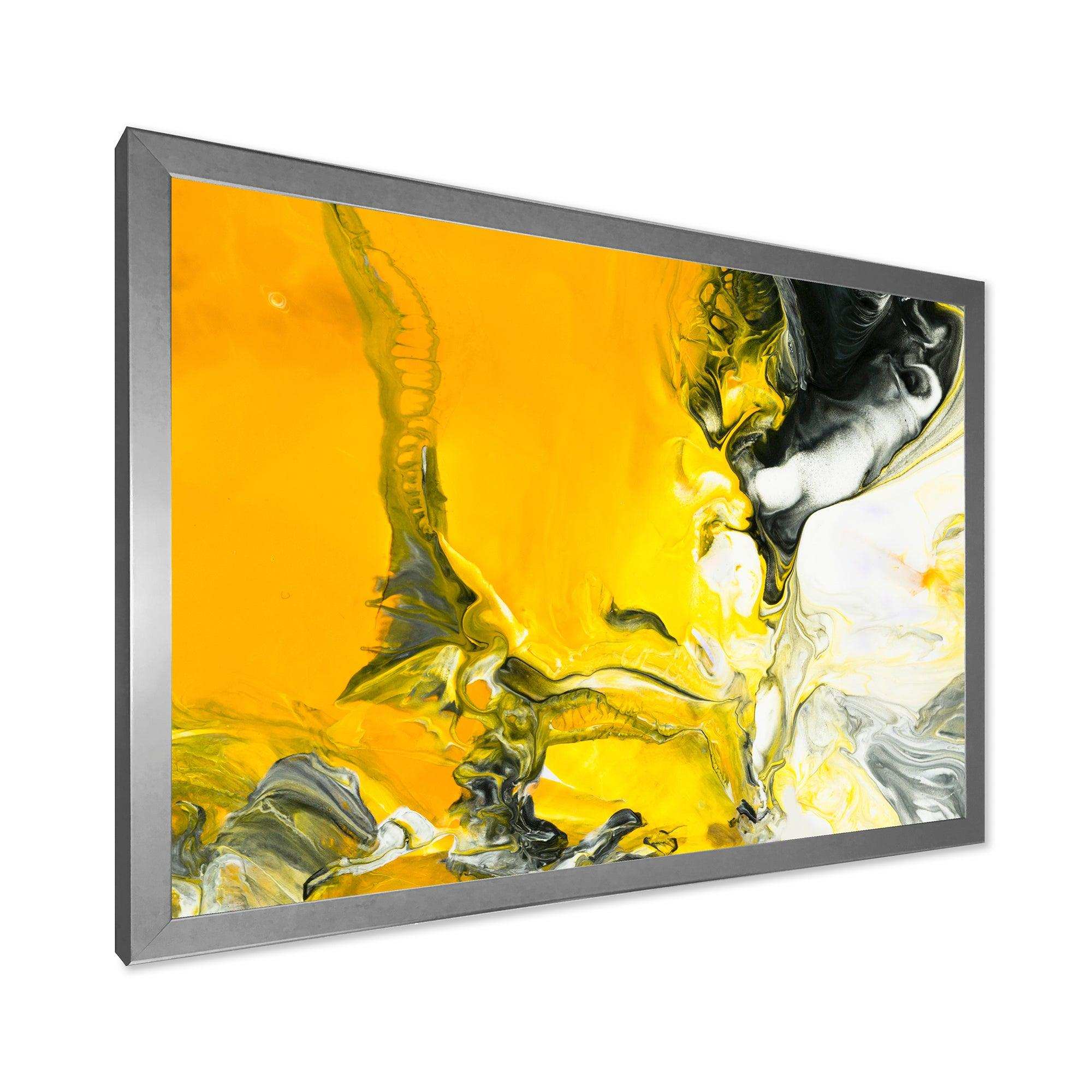 White and Yellow Marbled Acrylic with a cloud of Black