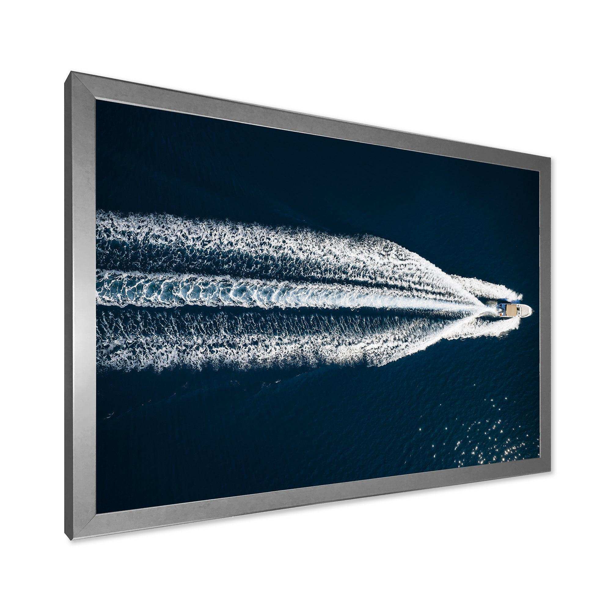 Aerial View Of Speed Boat In Mediterranean Sea