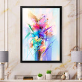 Abstract Colorful Spring Flowers Framed Print Vibrant Black - 1.5 Width