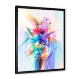 Abstract Colorful Spring Flowers Framed Print Vibrant Black - 1.5 Width