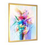 Abstract Colorful Spring Flowers Framed Print Vibrant Gold - 1.5 Width