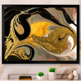 Gold And Black Marbled Rippled Texture I