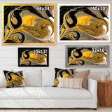 Gold And Black Marbled Rippled Texture I