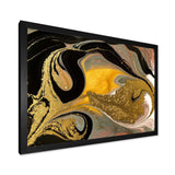 Gold And Black Marbled Rippled Texture I