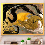 Gold And Black Marbled Rippled Texture I
