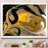 Gold And Black Marbled Rippled Texture I