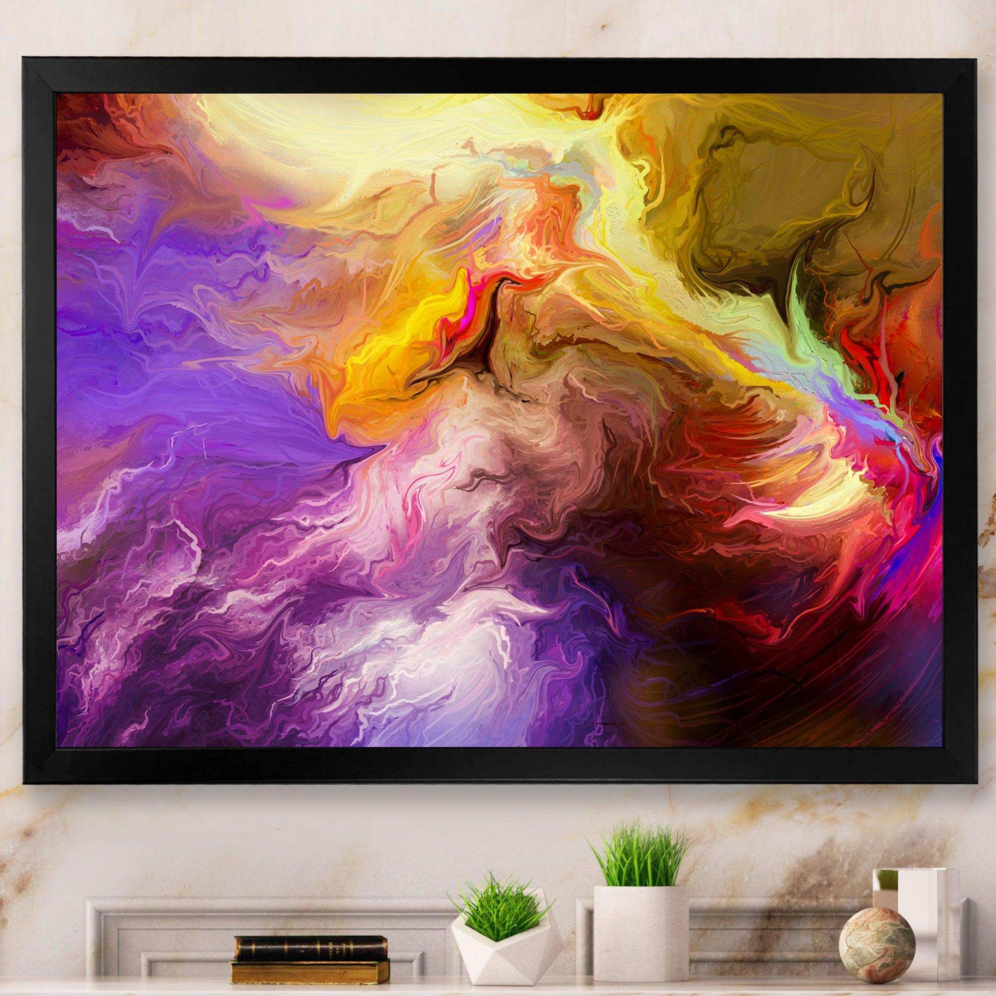 Oil Painted Purple And Yellow Clouds