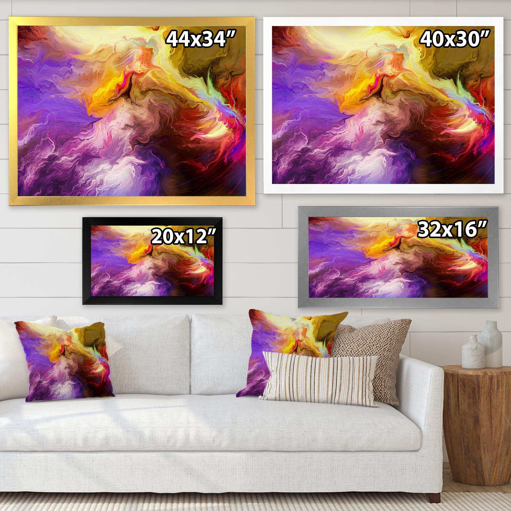 Oil Painted Purple And Yellow Clouds