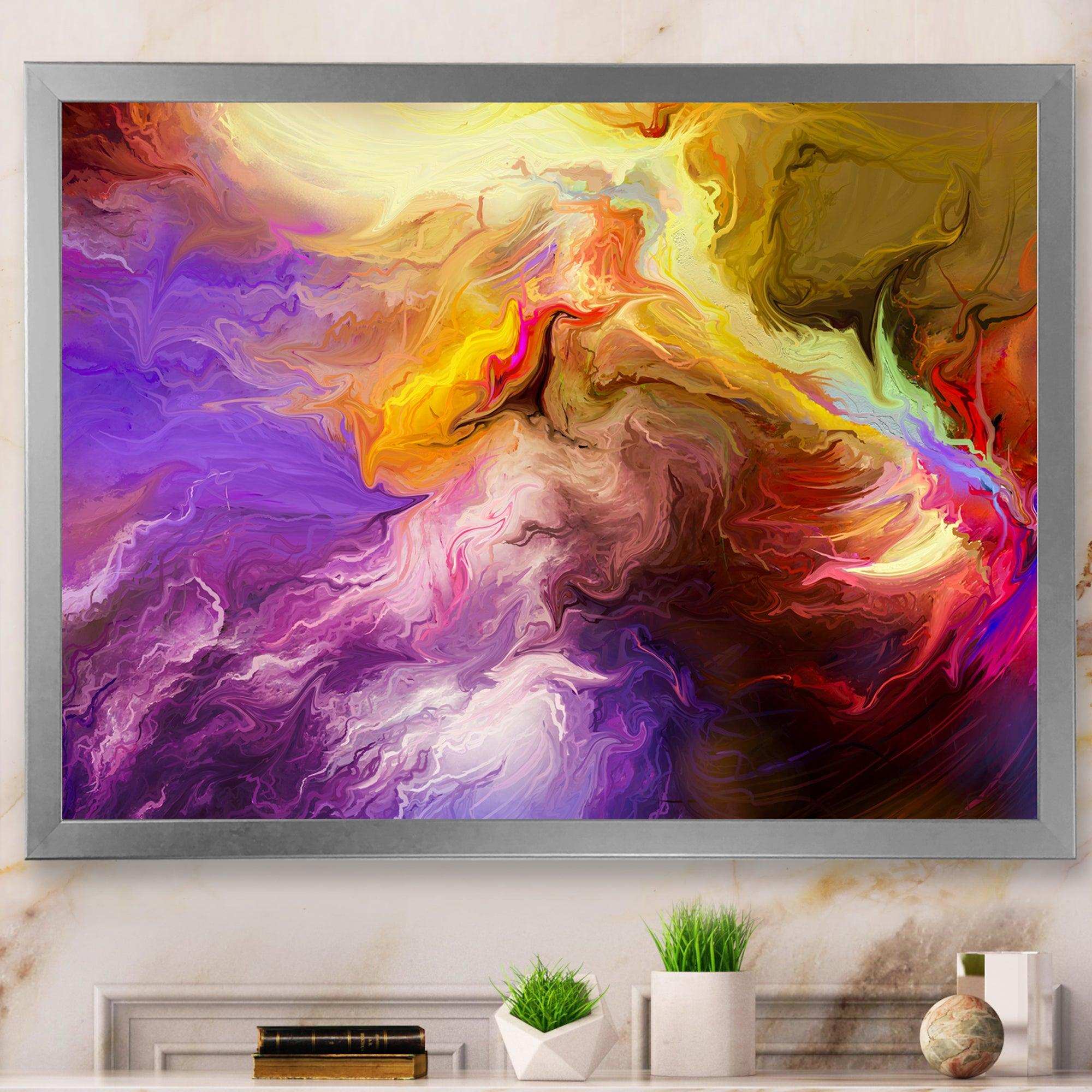 Oil Painted Purple And Yellow Clouds