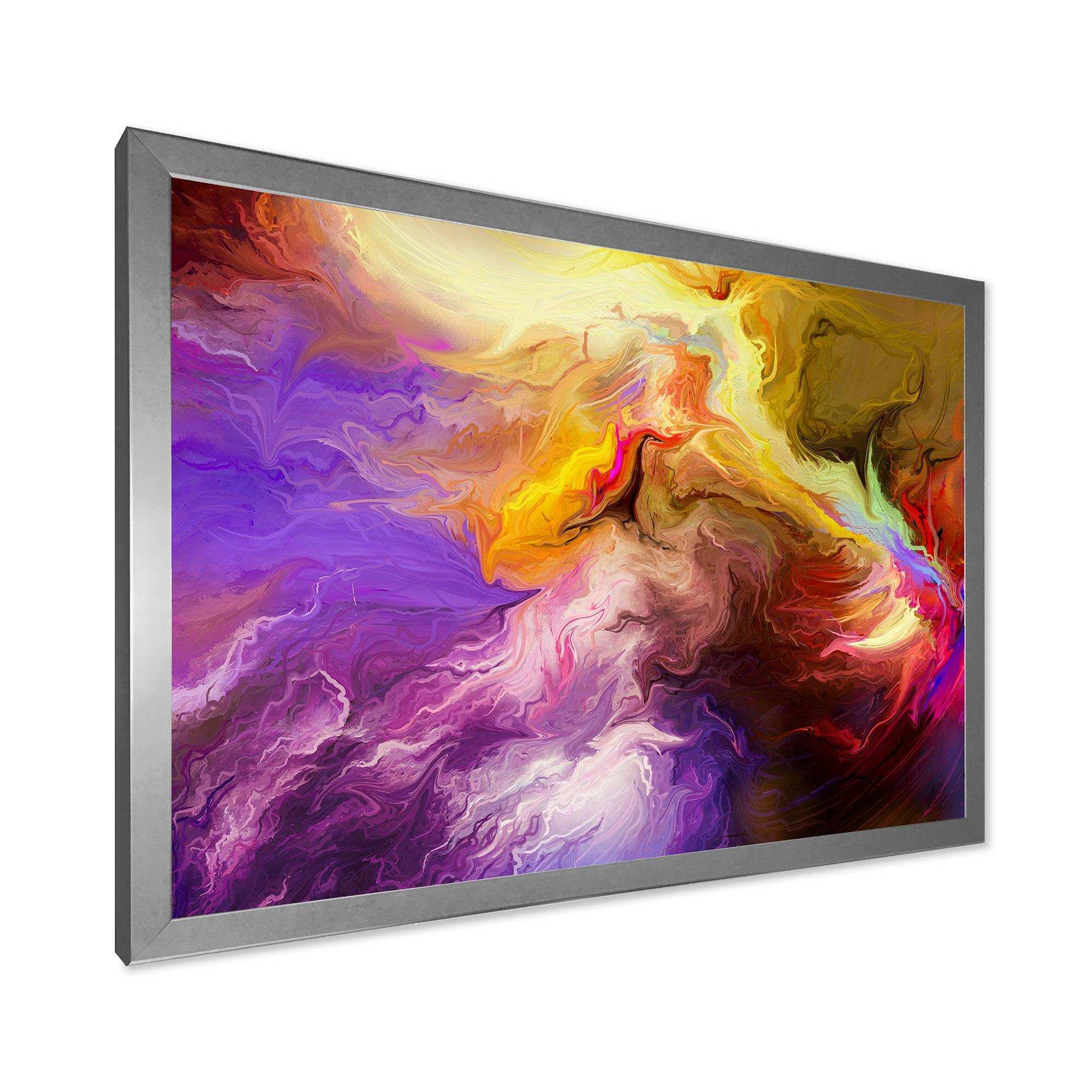 Oil Painted Purple And Yellow Clouds