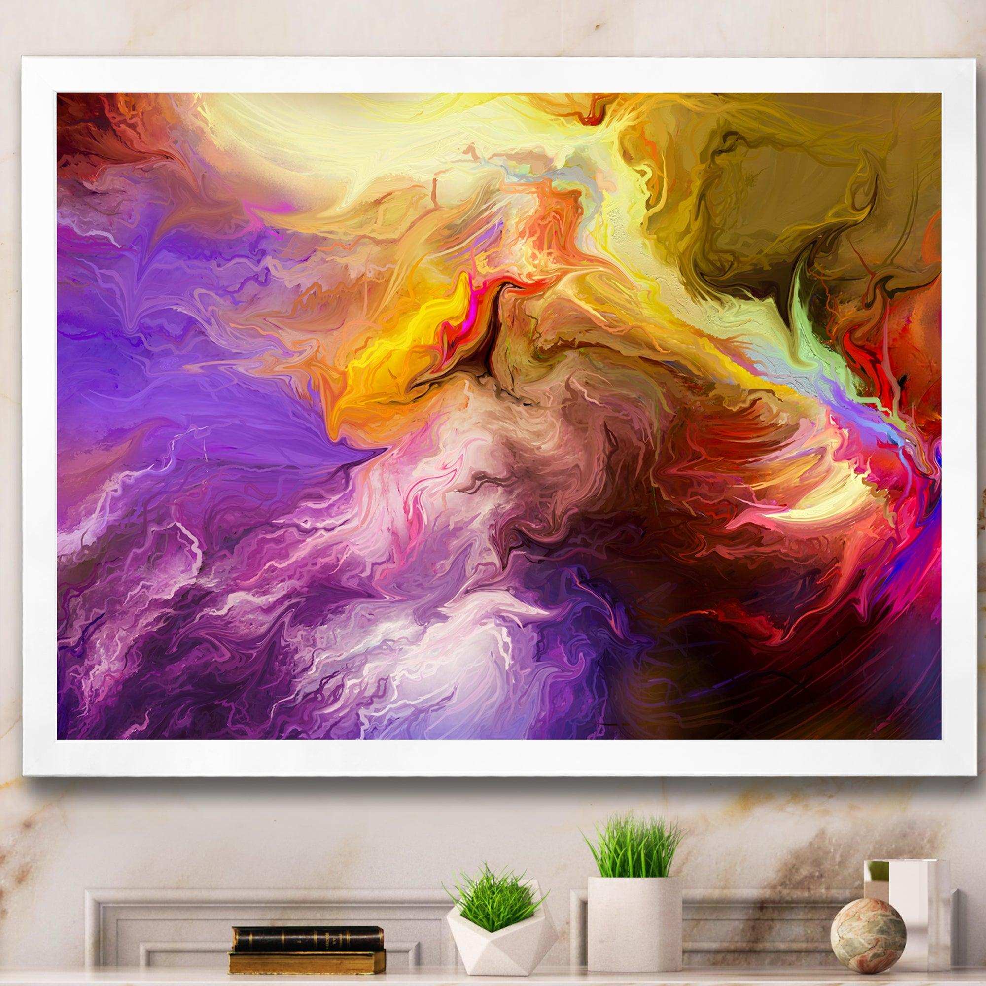 Oil Painted Purple And Yellow Clouds