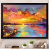 Sunset Painting With Colorful Reflections I