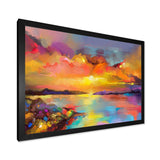 Sunset Painting With Colorful Reflections I