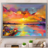 Sunset Painting With Colorful Reflections I