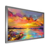 Sunset Painting With Colorful Reflections I