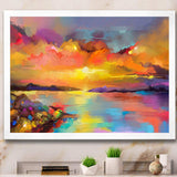 Sunset Painting With Colorful Reflections I