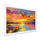 Sunset Painting With Colorful Reflections I