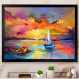 Sunset Painting With Colorful Reflections II