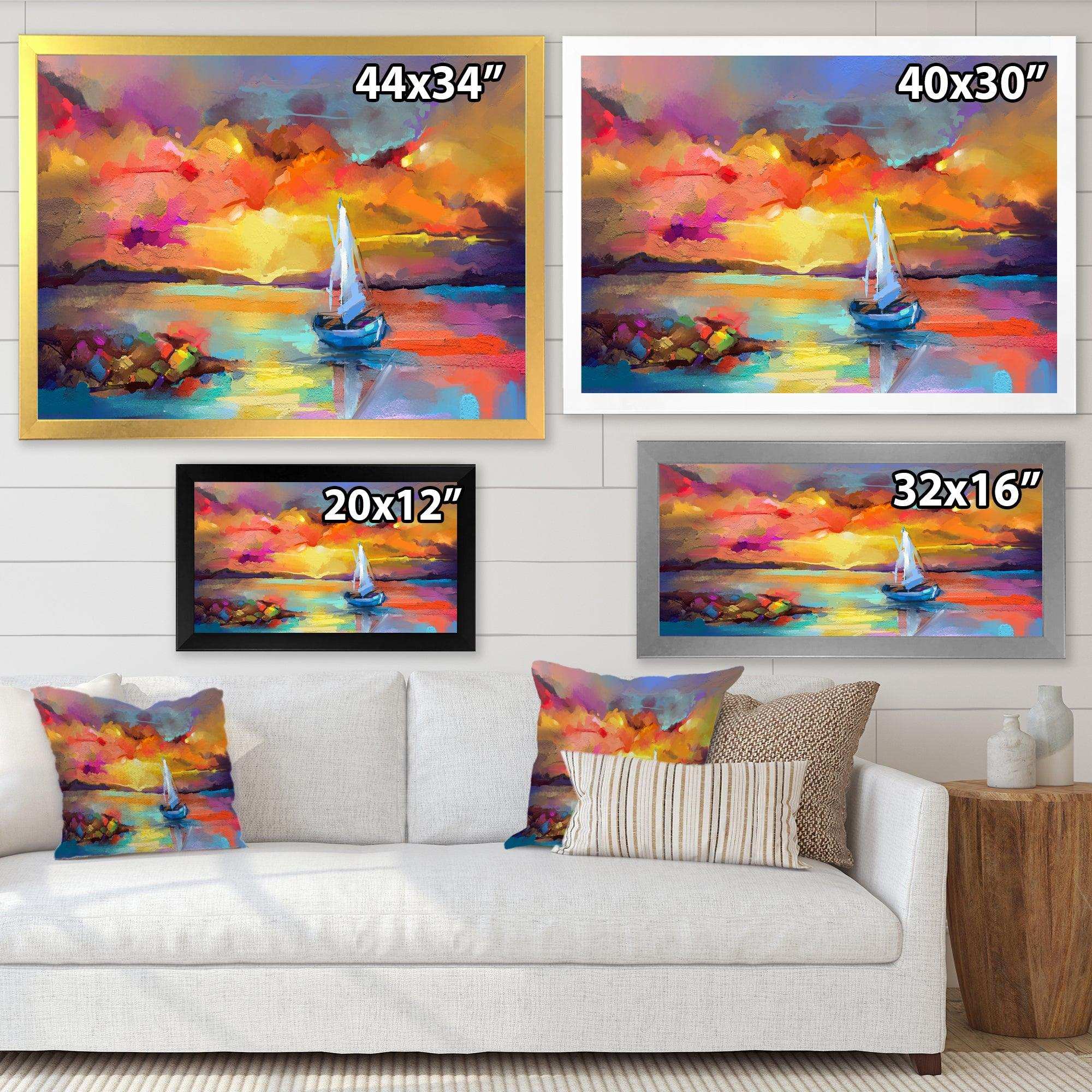 Sunset Painting With Colorful Reflections II