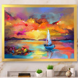 Sunset Painting With Colorful Reflections II
