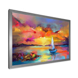 Sunset Painting With Colorful Reflections II