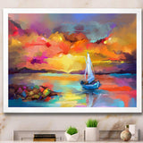 Sunset Painting With Colorful Reflections II