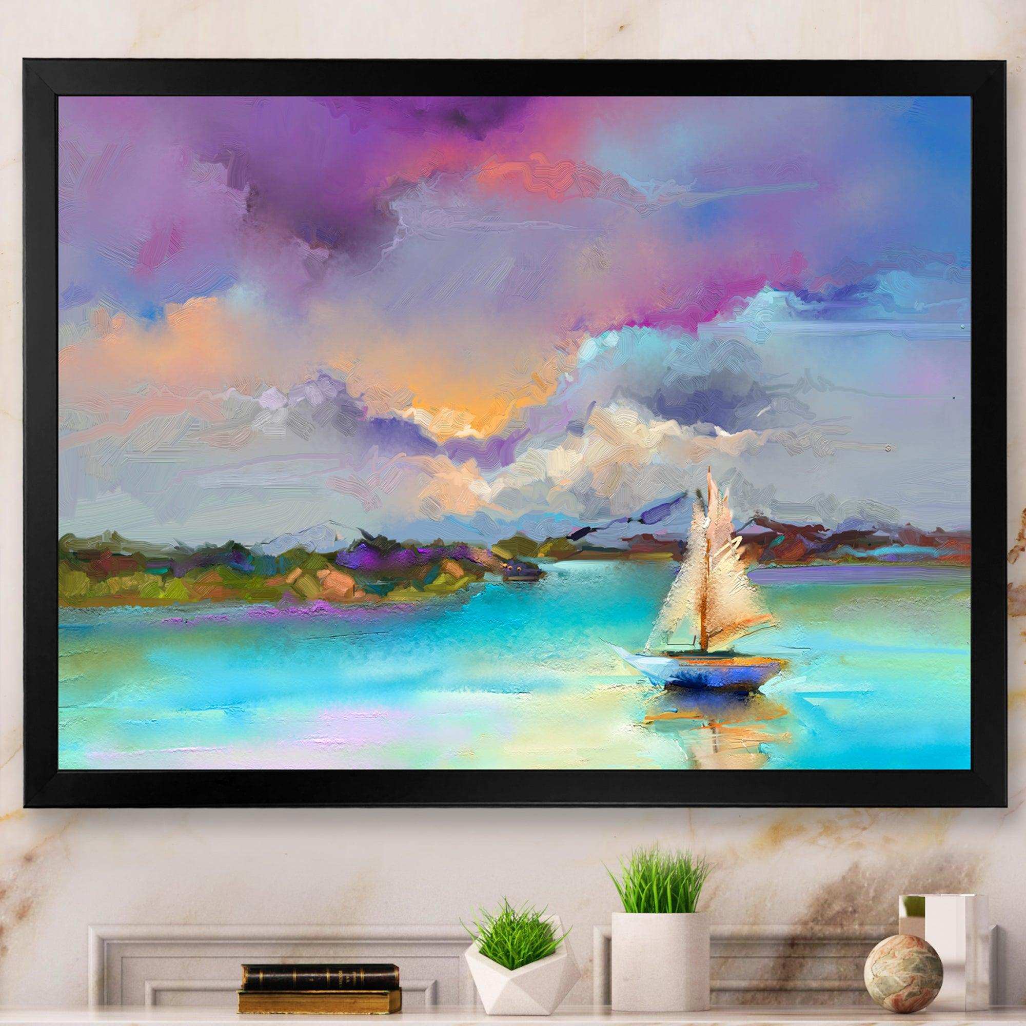 Impressionist Seascape With Little Ships III