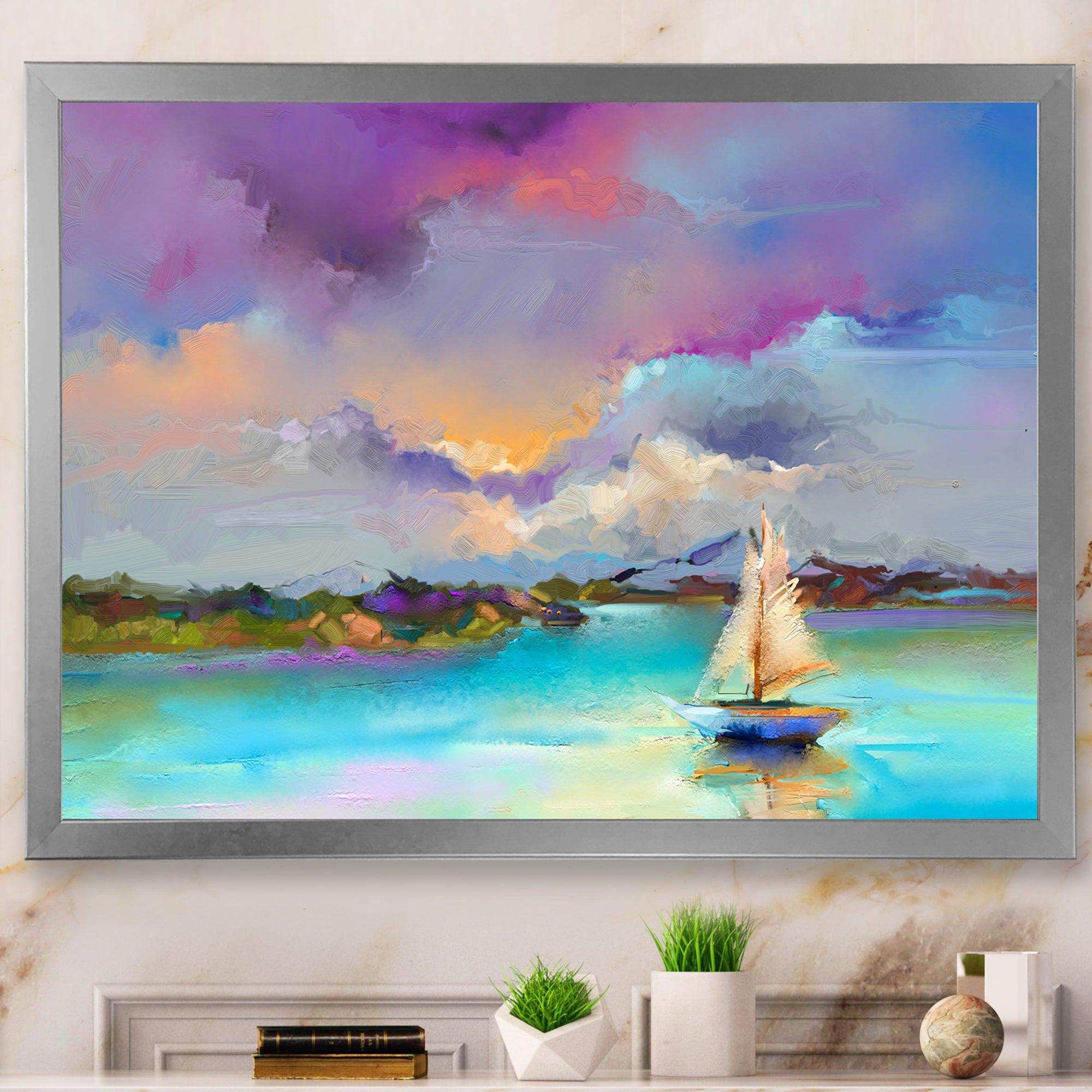 Impressionist Seascape With Little Ships III
