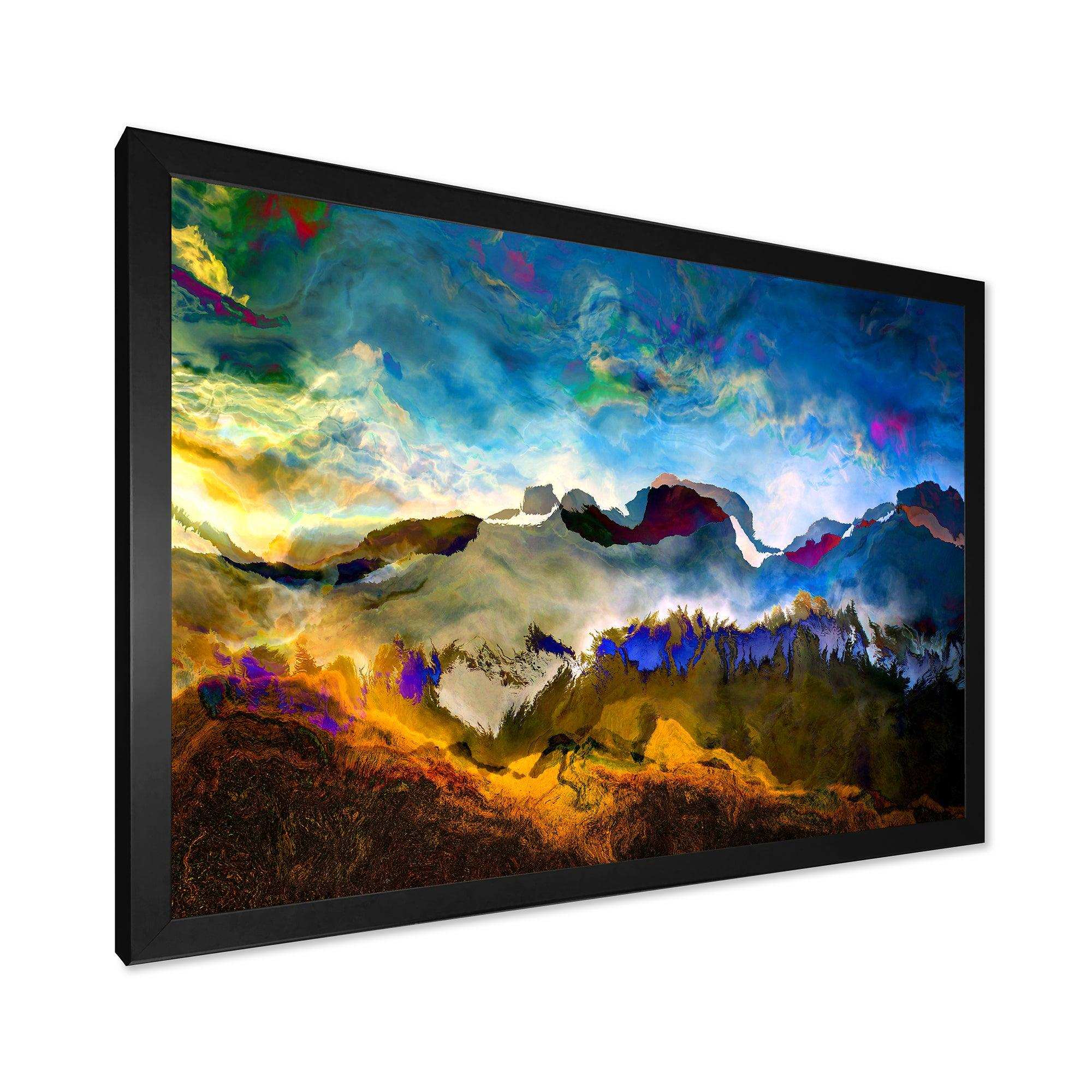 Mountainscape With Dark Blue Dark