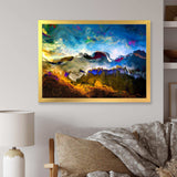 Mountainscape With Dark Blue Dark