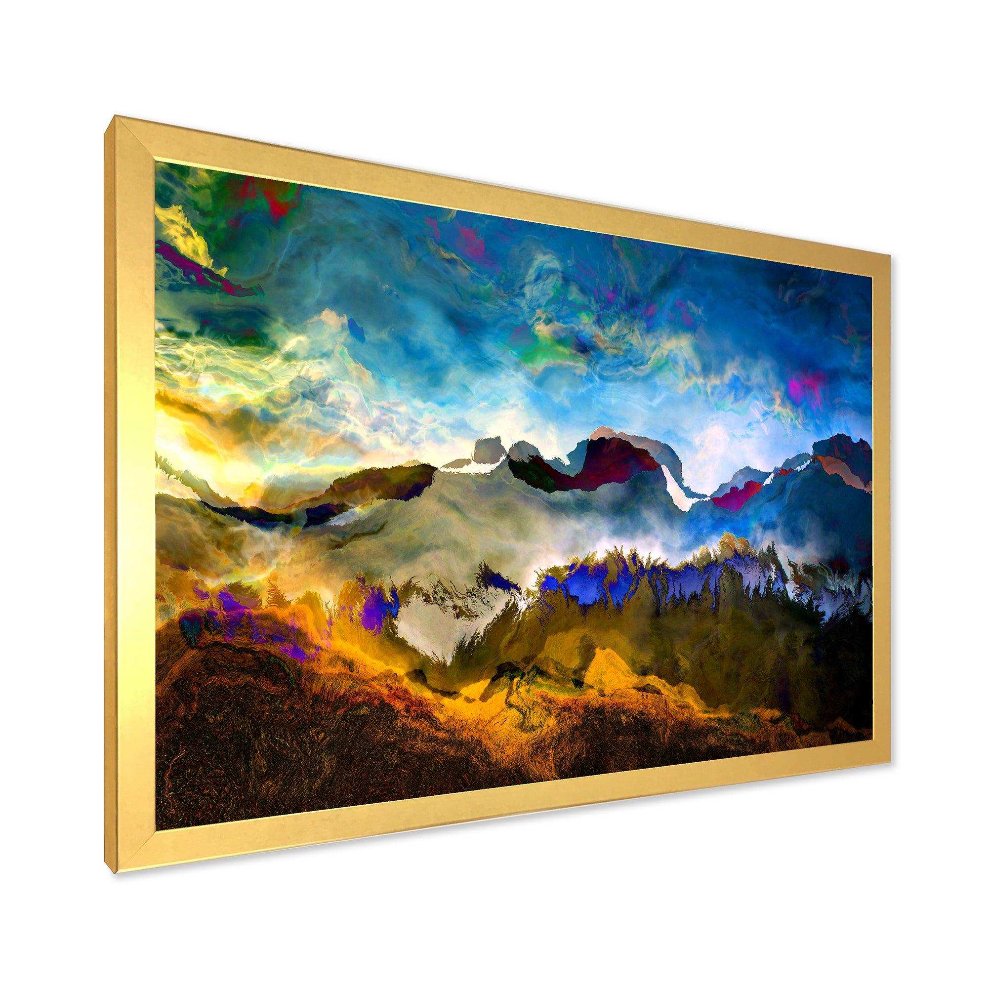 Mountainscape With Dark Blue Dark