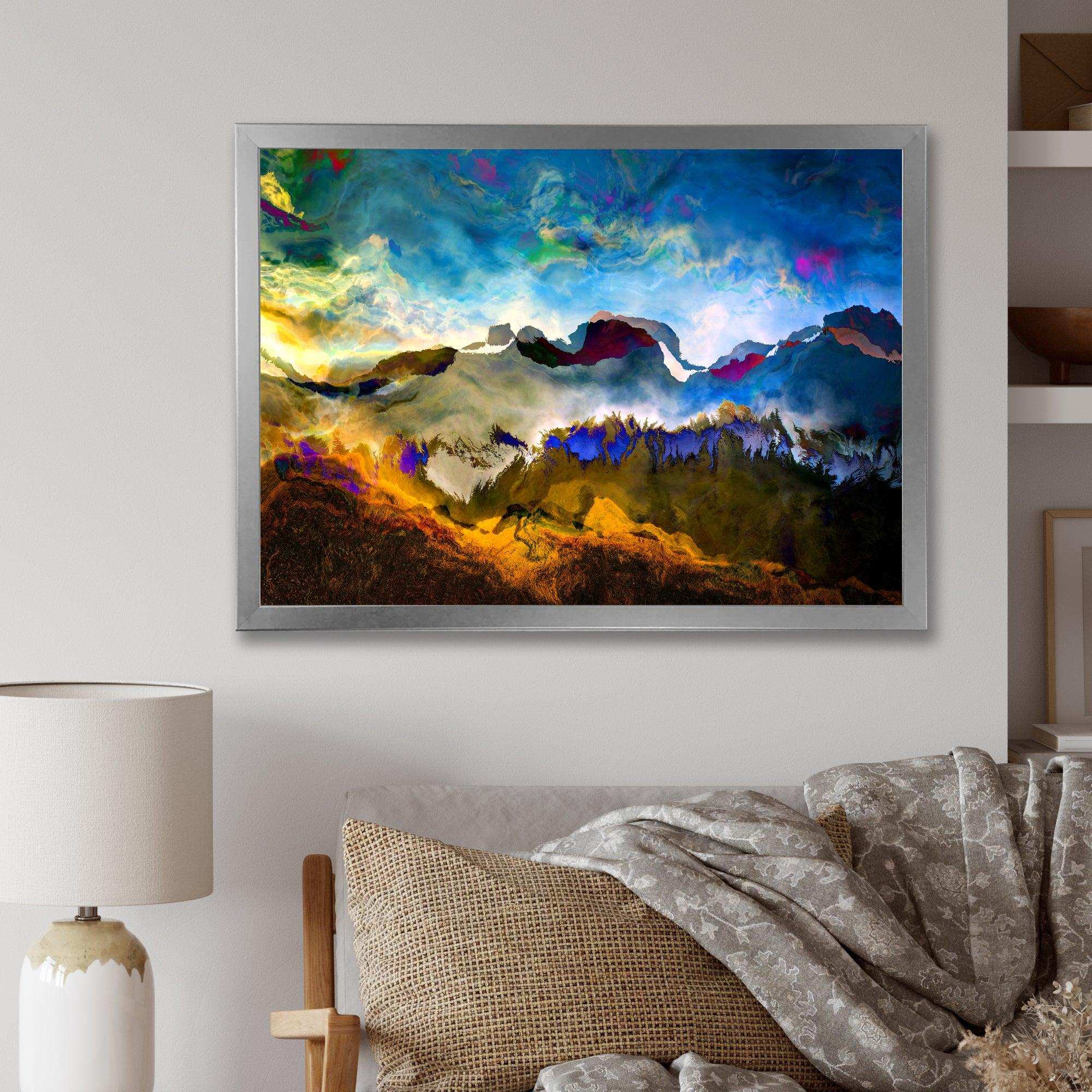 Mountainscape With Dark Blue Dark