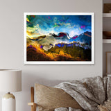 Mountainscape With Dark Blue Dark