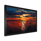 Romantic Sunset By Lakeside