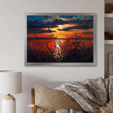 Romantic Sunset By Lakeside