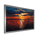 Romantic Sunset By Lakeside