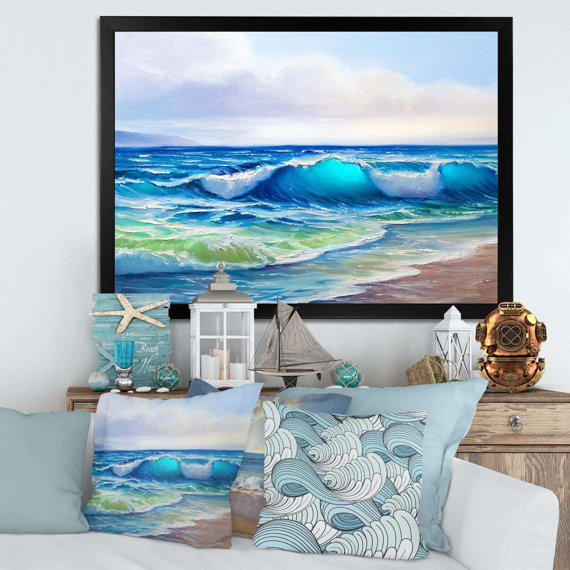 Seascape With Sunlight Catching A Wave