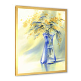 Summer Flowers In Blue Glass Bottle