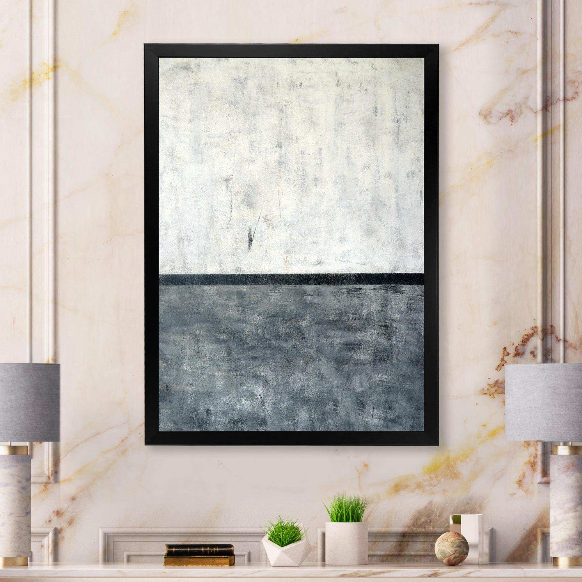 Grey and White Abstract Art Painting