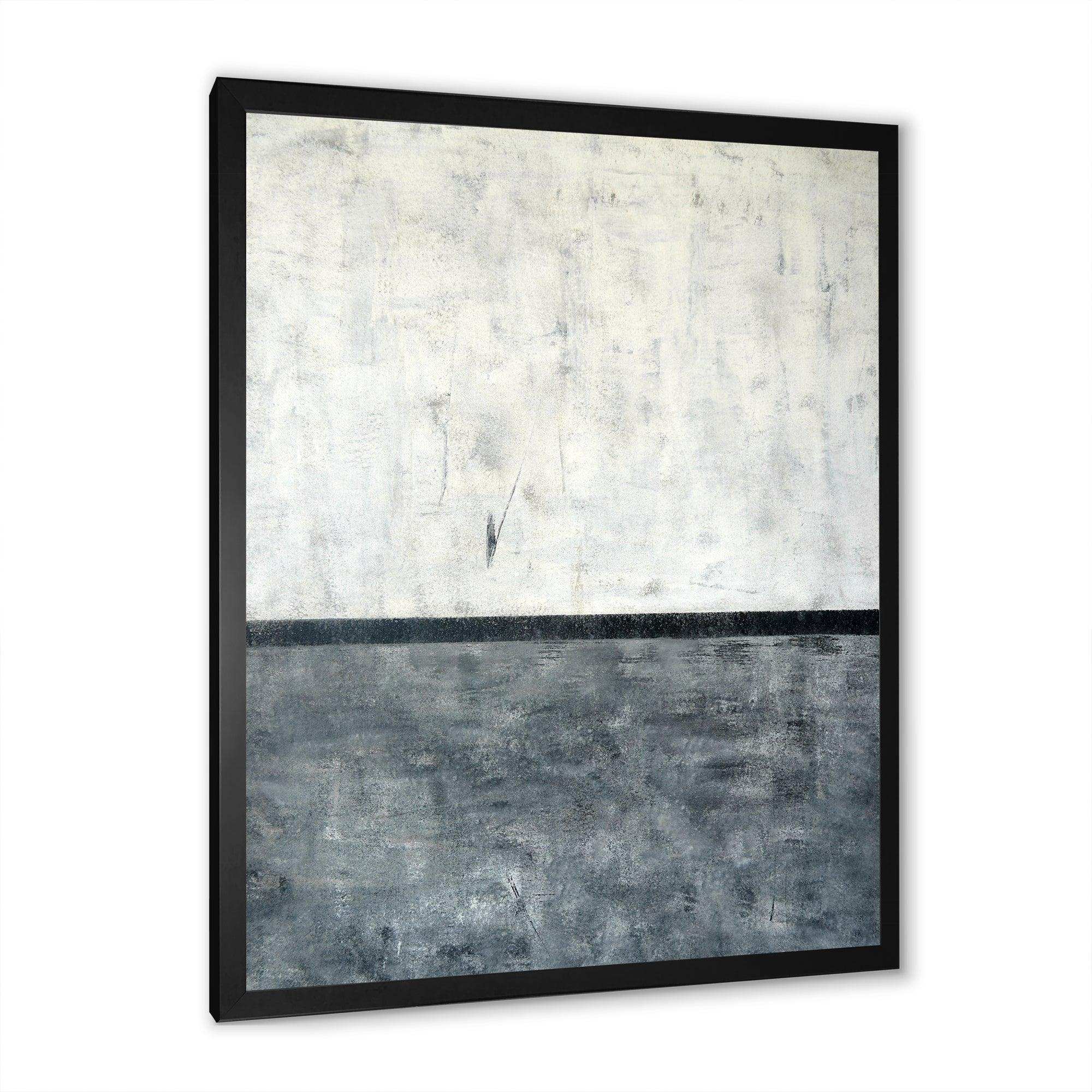 Grey and White Abstract Art Painting