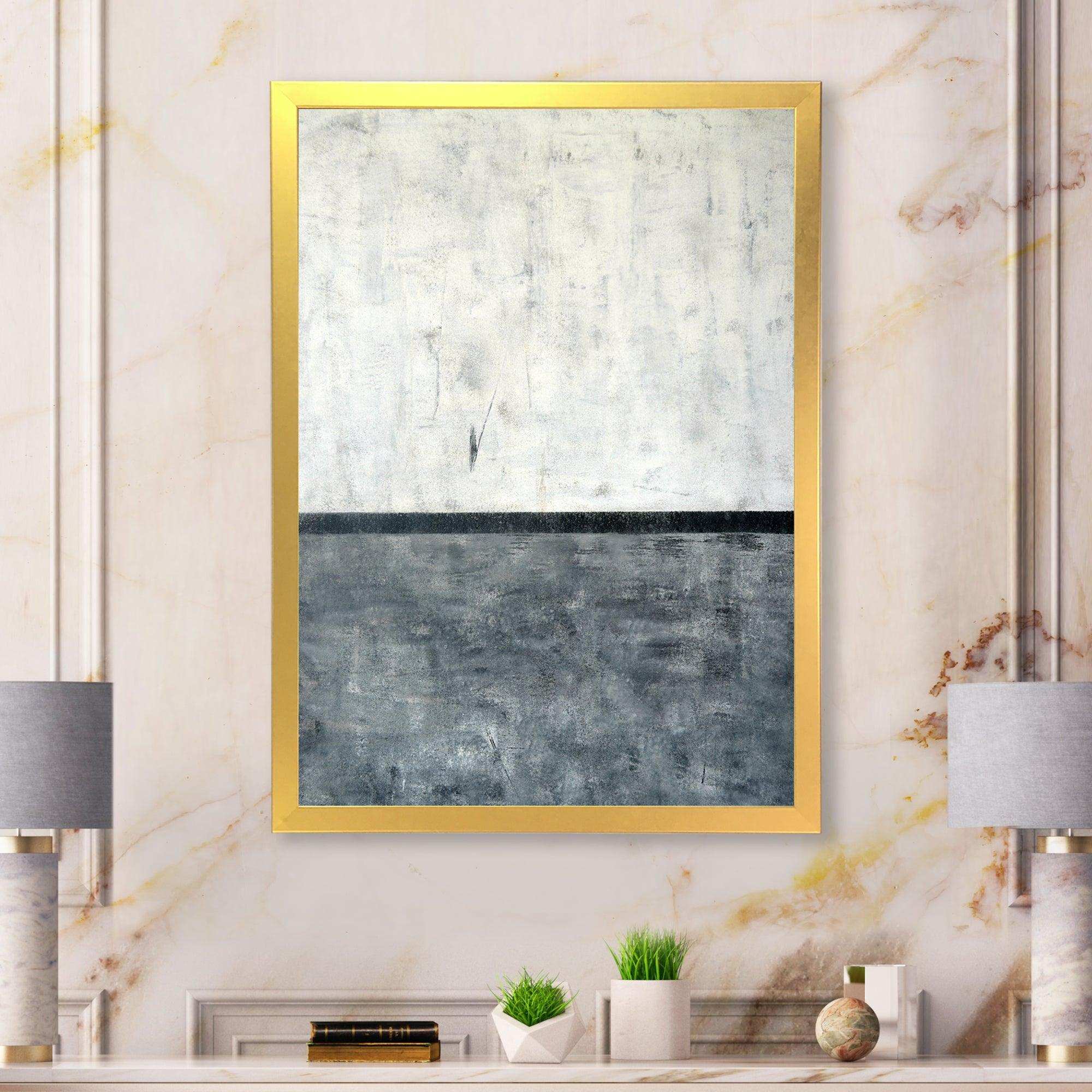 Grey and White Abstract Art Painting