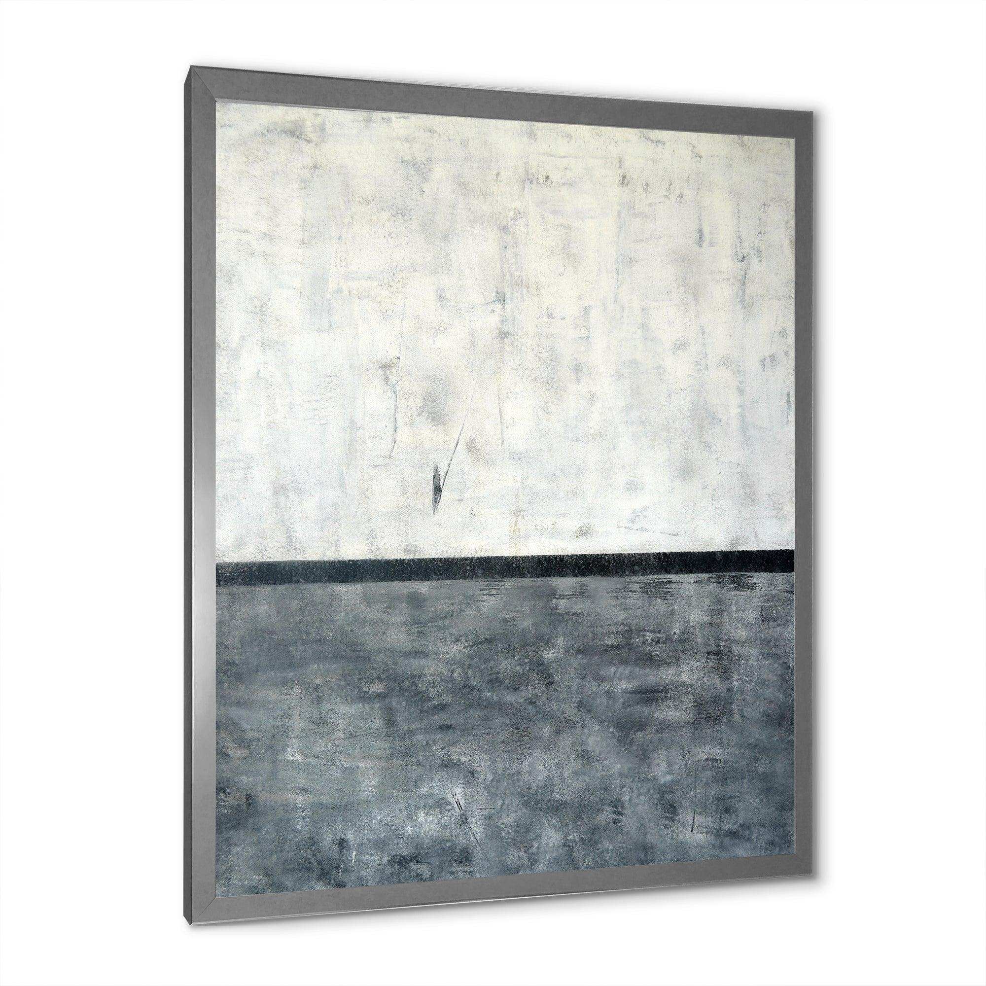 Grey and White Abstract Art Painting
