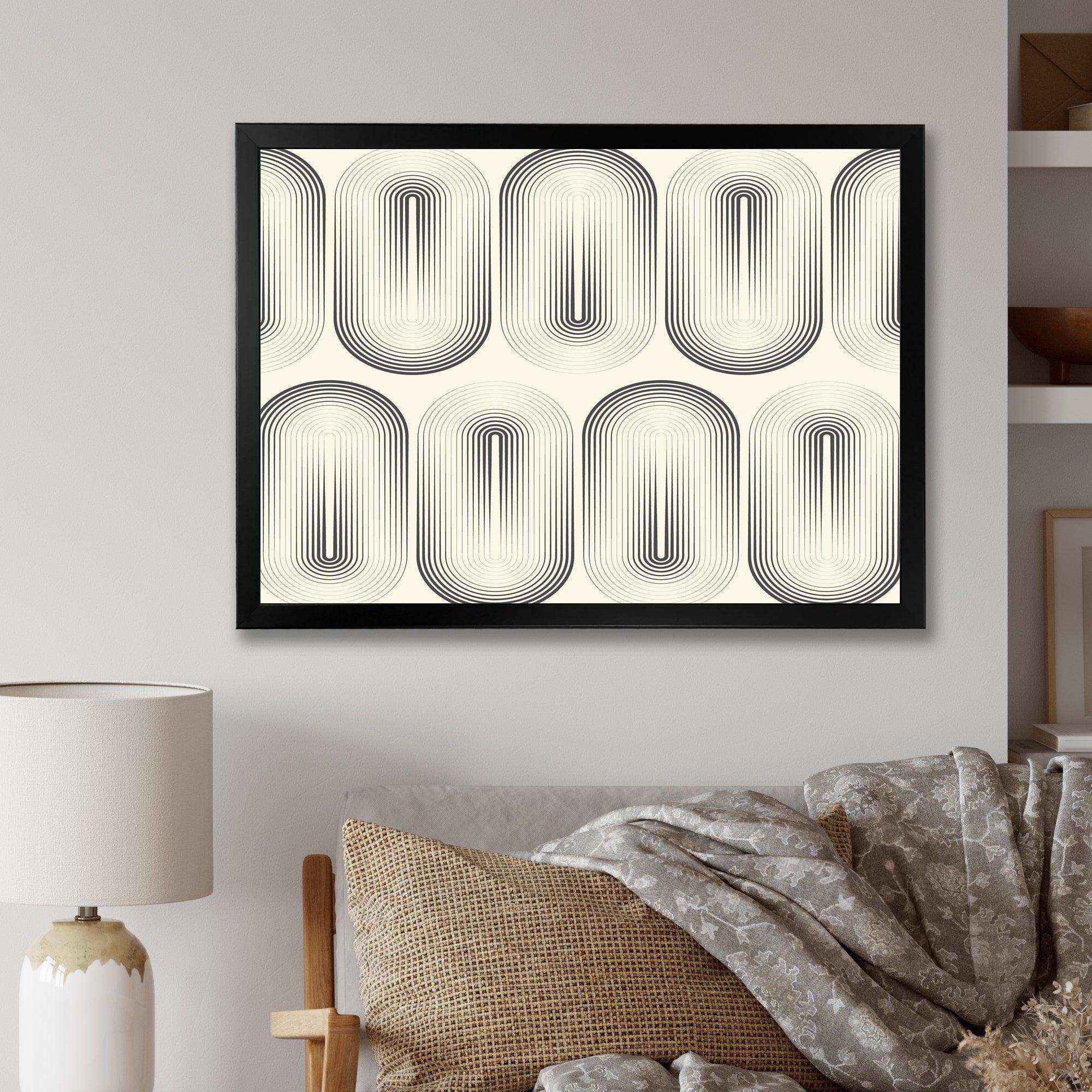 Retro Curved Minimal Geometric Ornament I