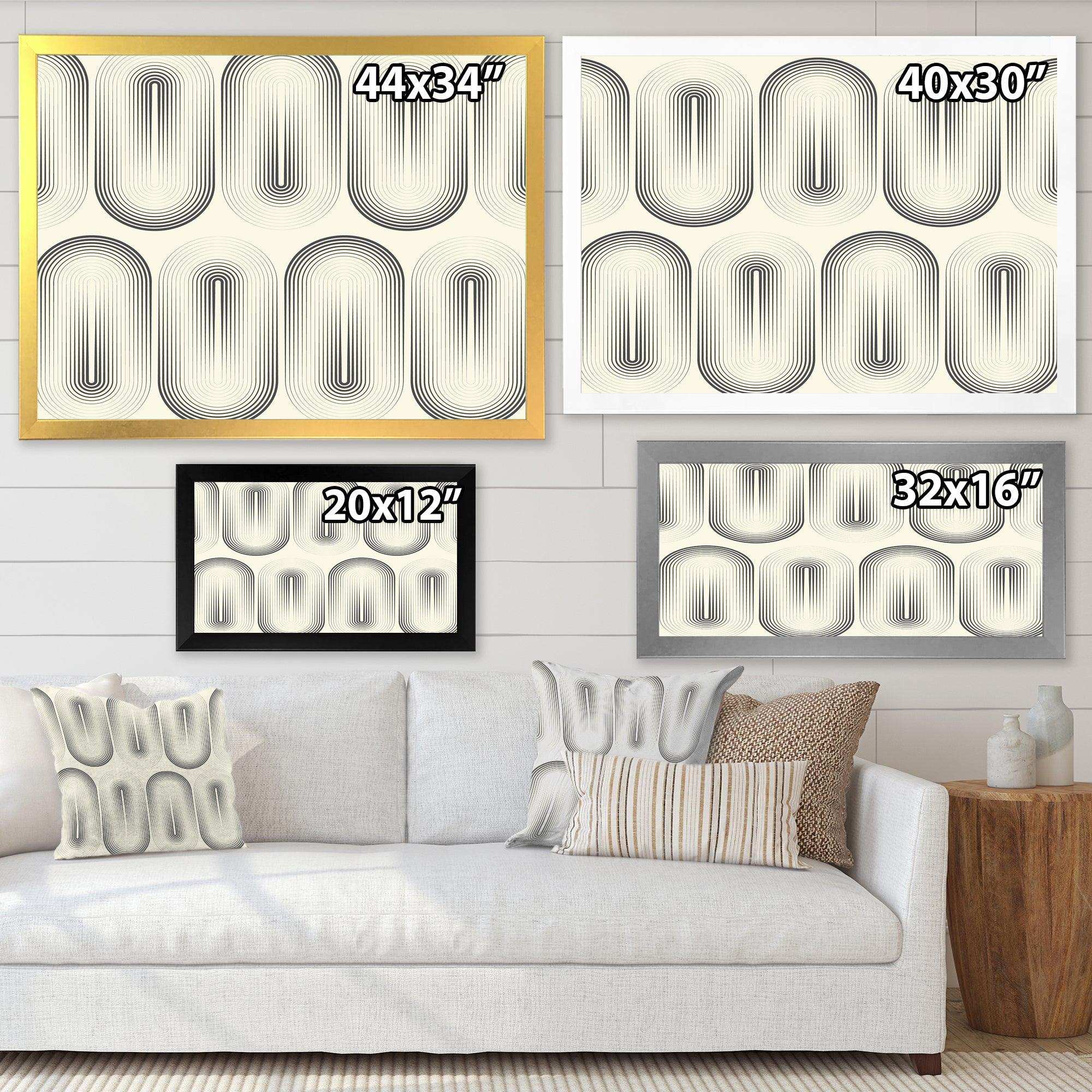 Retro Curved Minimal Geometric Ornament I