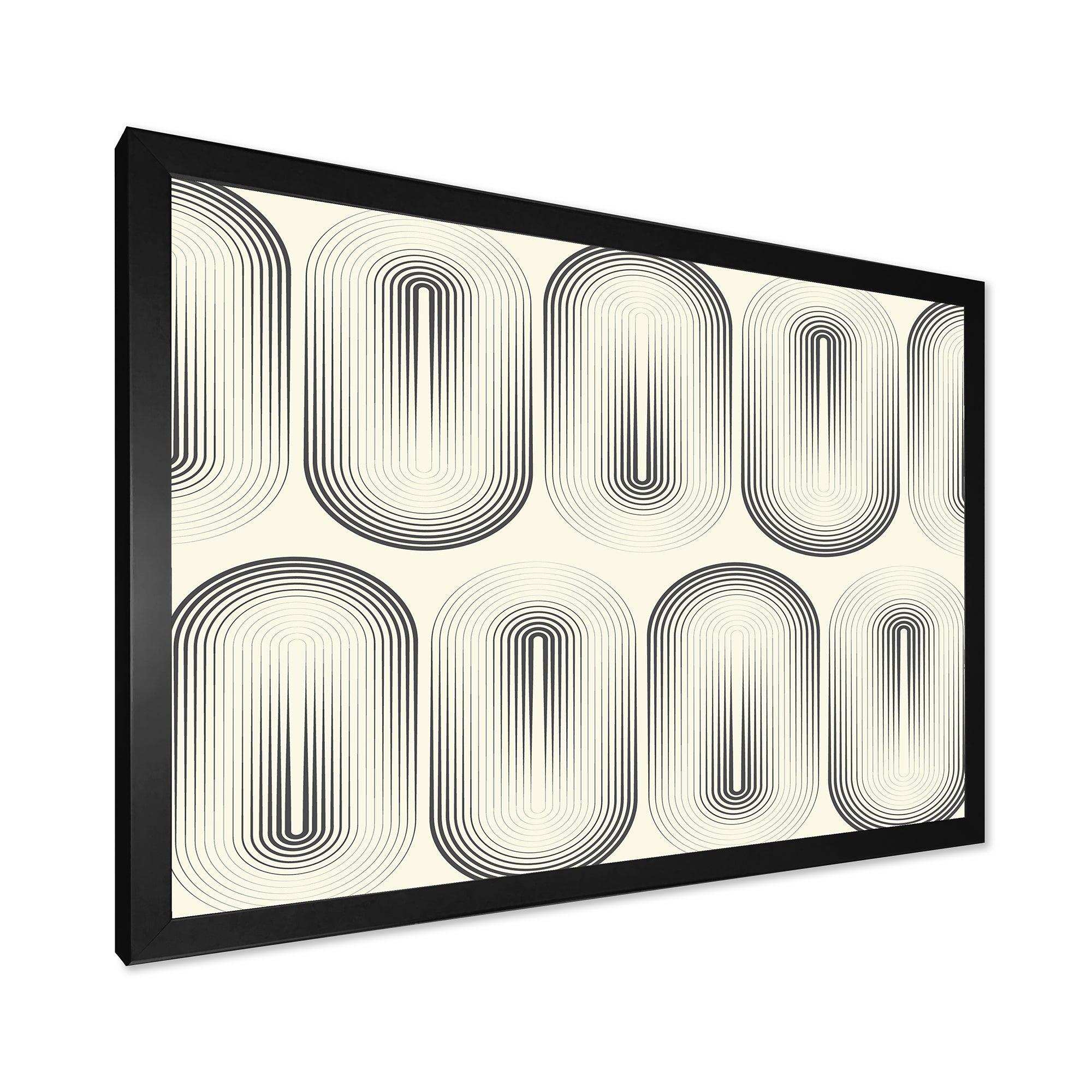 Retro Curved Minimal Geometric Ornament I