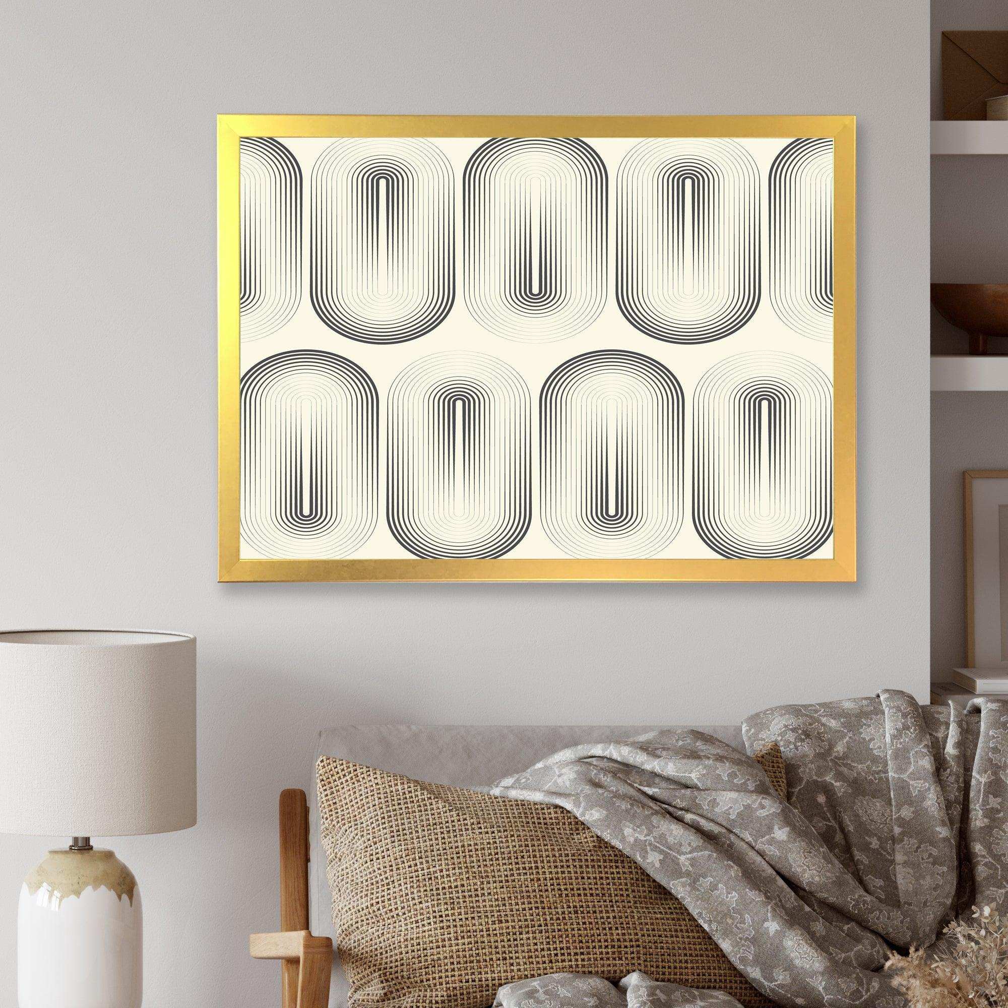 Retro Curved Minimal Geometric Ornament I